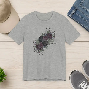 Women’s Fashion Soft Goth Floral Crew Neckline Tee - Dipaliz - Athletic Heather / s - T-shirts