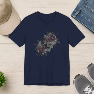Women’s Fashion Soft Goth Floral Crew Neckline Tee - Dipaliz - Navy / s - T-shirts
