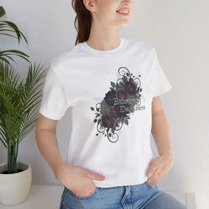 Women’s Fashion Soft Goth Floral Crew Neckline Tee - Dipaliz - T-shirts