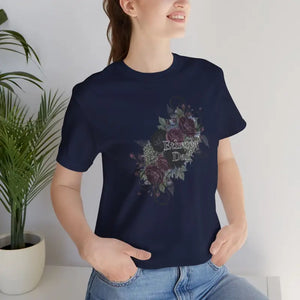 Women’s Fashion Soft Goth Floral Crew Neckline Tee - Dipaliz - T-shirts