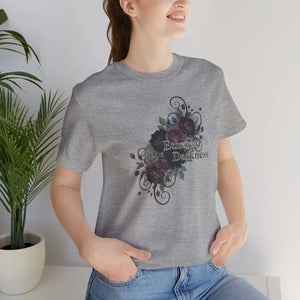 Women’s Fashion Soft Goth Floral Crew Neckline Tee - Dipaliz - T-shirts