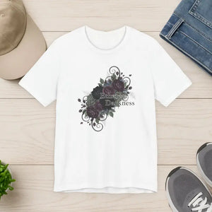 Women’s Fashion Soft Goth Floral Crew Neckline Tee - Dipaliz - White / s - T-shirts