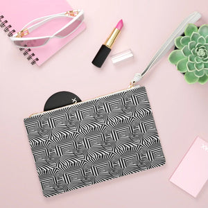 Checkered Black and White Toiletry Bag - Vegan Leather - Dipaliz - Bags