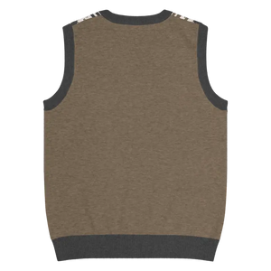 Christmas Reindeers Print Knit Vest - Festive Black White - Dipaliz - Vests