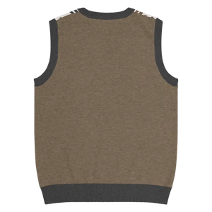 Christmas Reindeers Print Knit Vest - Festive Black White - Dipaliz - Vests