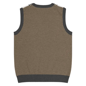 Christmas Reindeers Print Knit Vest - Festive Black White - Dipaliz - Vests