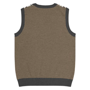 Christmas Reindeers Print Knit Vest - Festive Black White - Dipaliz - Vests