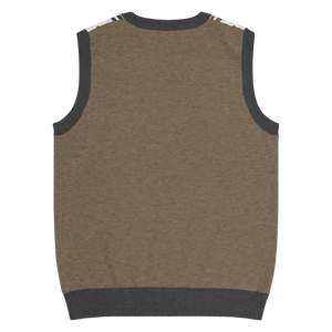 Christmas Reindeers Print Knit Vest - Festive Black White - Dipaliz - Vests