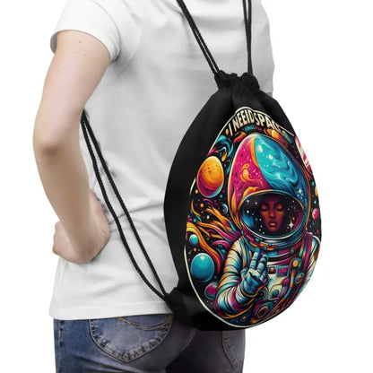 Blast off with the Astronaut Outdoor Drawstring Bag - one Size Bags