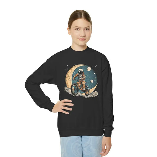 Blast Off In Comfort: Youth Astronaut Moon Crewneck Sweatshirt - Kids Clothes