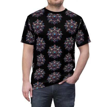 Blast off in Style with our Cosmic Galaxy Unisex Tee! - Black Stitching / 4 Oz. / s T-shirts