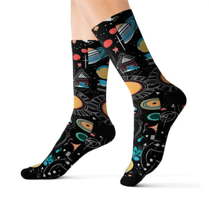 Abstract Planets Sublimation Socks Cosmic Design - Dipaliz - m