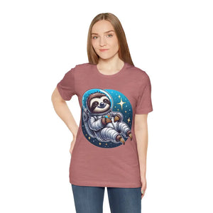 Sloth Astronaut Jersey Tee - Space Fashion Statement - Dipaliz - Heather Mauve / s - T-shirts