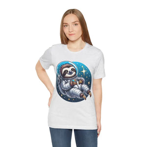 Sloth Astronaut Jersey Tee - Space Fashion Statement - Dipaliz - Ash / s - T-shirts