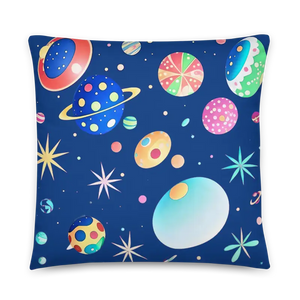 Space Lover’s Basic Pillow 100% Polyester Cosmic Design - Dipaliz - 22″×22″ - Throw Pillows