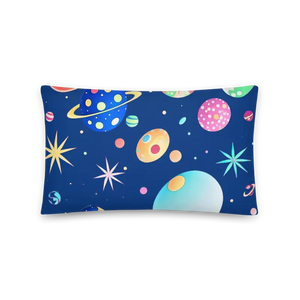 Space Lover’s Basic Pillow 100% Polyester Cosmic Design - Dipaliz - 20″×12″ - Throw Pillows