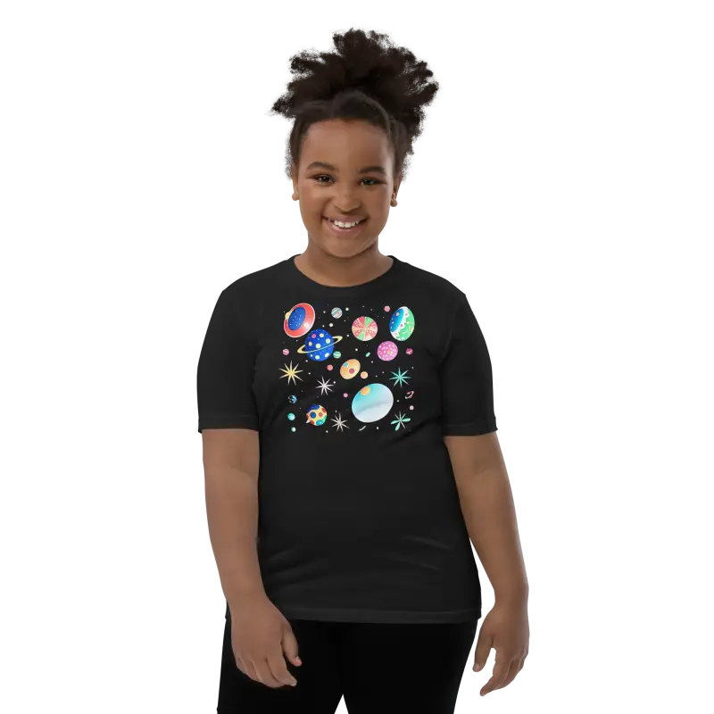 Blast off in Style: Youth Cosmic Space Tee - Black / s Kid’s Clothing