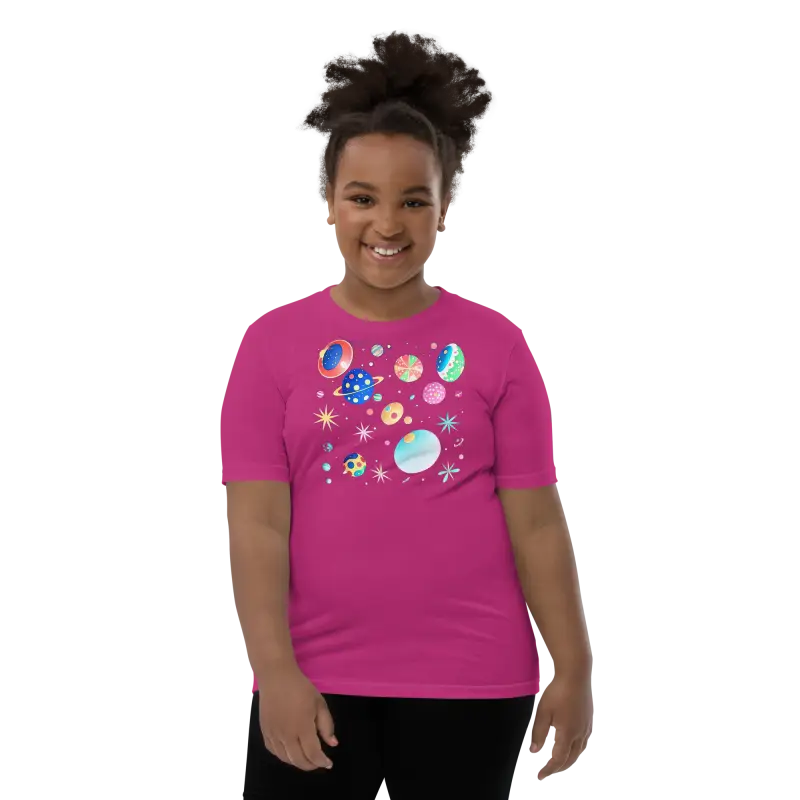 Blast off in Style: Youth Cosmic Space Tee - Berry / s Kid’s Clothing