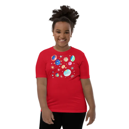 Blast off in Style: Youth Cosmic Space Tee - Red / s Kid’s Clothing