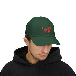 Bleed Red Classic Dad Cap - Cotton Football Gear - Dipaliz - Hats