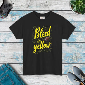 Bleed Yellow Super Football Heavy Cotton Tee - Dipaliz - Black / s - T-shirts