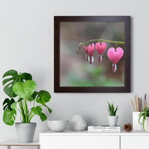 Bleeding Hearts Gallery Canvas Wraps Pink Flowers Framed Art - Dipaliz - 16″ x / Walnut - Posters Prints & Visual