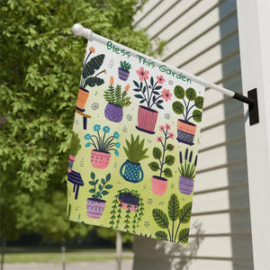 Potted Plants House Banner – Poly Poplin Fabric - Dipaliz - Flags & Windsocks