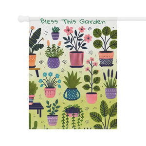 Potted Plants House Banner – Poly Poplin Fabric - Dipaliz - Flags & Windsocks