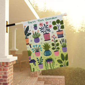Potted Plants House Banner – Poly Poplin Fabric - Dipaliz - Flags & Windsocks