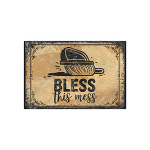 Vintage Bless Metal Art Sign – Matte Aluminum - Dipaliz - Novelty Signs
