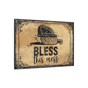 Vintage Bless Metal Art Sign – Matte Aluminum - Dipaliz - Novelty Signs