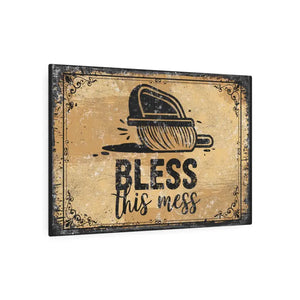 Vintage Bless this Mess Metal Art Sign Retro Home Decor - Dipaliz - Novelty Signs