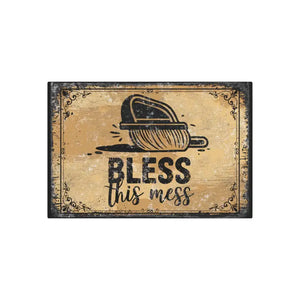 Vintage Bless this Mess Metal Art Sign Retro Home Decor - Dipaliz - Novelty Signs