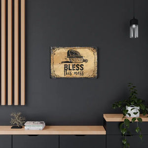 Vintage Bless this Mess Metal Art Sign Retro Home Decor - Dipaliz - Novelty Signs