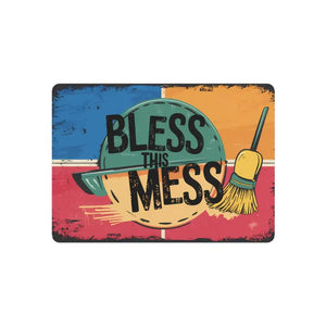 Bless this Mess Metal Art Sign White Aluminum Composite - Dipaliz - 7’’ x 5’’ (horizontal) / 0.12’’ - Novelty Signs