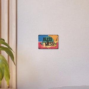 Bless this Mess Metal Art Sign White Aluminum Composite - Dipaliz - Novelty Signs