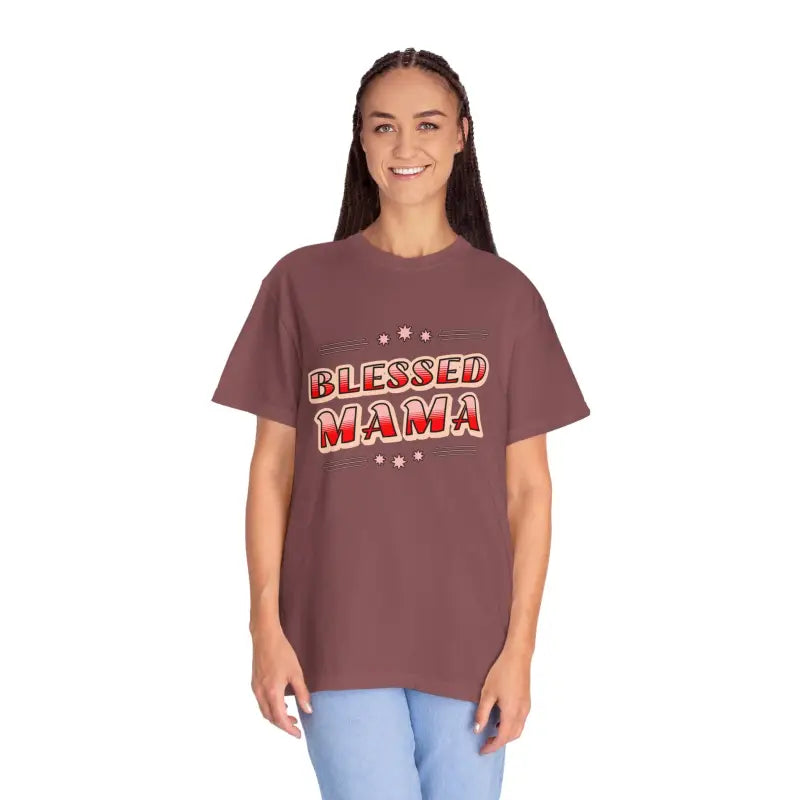 Cozy Blessed Mama T-shirt: Perfect for Mother’s Day! - Brick / s T-shirt