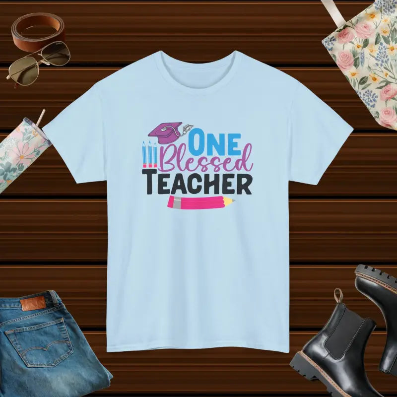 Unisex Deluxe T-shirt for one Blessed Teacher - Light Blue / s T-shirt