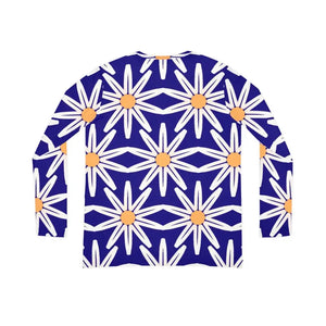 Long Sleeve v Neck White Flower Pattern Chic Top - Dipaliz - T-shirts