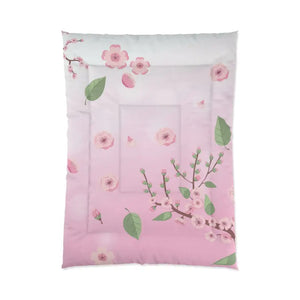 Pink Floral Comforter - Elegant Bedroom Sanctuary - Dipaliz - 68’’ × 92’’ - Quilts & Comforters