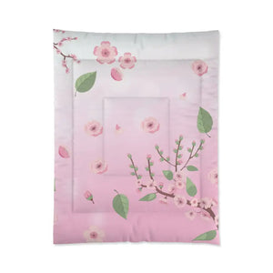 Pink Floral Comforter - Elegant Bedroom Sanctuary - Dipaliz - 68’’ × 88’’ - Quilts & Comforters