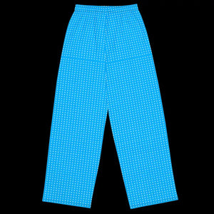 Wide Leg Pants - Blue Polka Dots Comfort Fit - Dipaliz