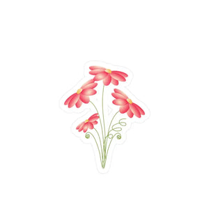 Pink Flowers Bunch Kiss Cut Vinyl Decals - Bold Wall Art - Dipaliz - 3’’ x 4’’ / Kiss-cut / Satin - Home Decor