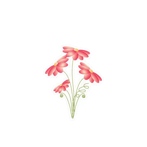 Pink Flowers Bunch Kiss Cut Vinyl Decals - Bold Wall Art - Dipaliz - 6’’ x 8’’ / Kiss-cut / Satin - Home Decor