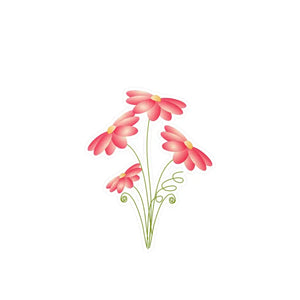 Pink Flowers Bunch Kiss Cut Vinyl Decals - Bold Wall Art - Dipaliz - 8’’ x 10’’ / Kiss-cut / Satin - Home Decor