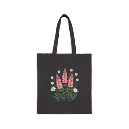 Bloom Brilliance Tote: Stylish White Flowers Sturdy Canvas - Bags