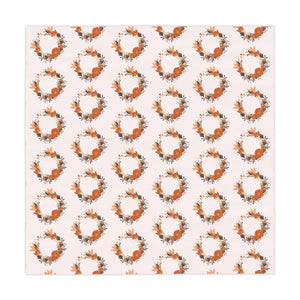 Pink Tablecloth Flower Wreath one Sided Print Design - Dipaliz - Size / White - Tablecloths