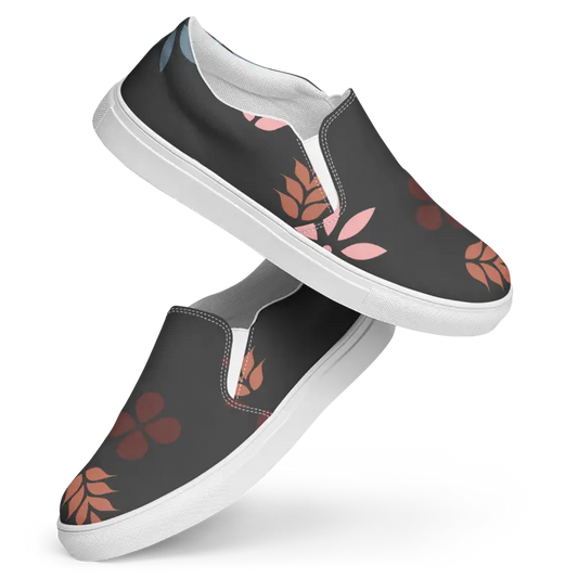 Bloom Into Comfort: Dipaliz Floral Women’s Canvas Slip-ons - Shoes