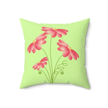 Cozy Up with Bold Pink Flower Polyester Square Pillow - 18’’ × Home Decor