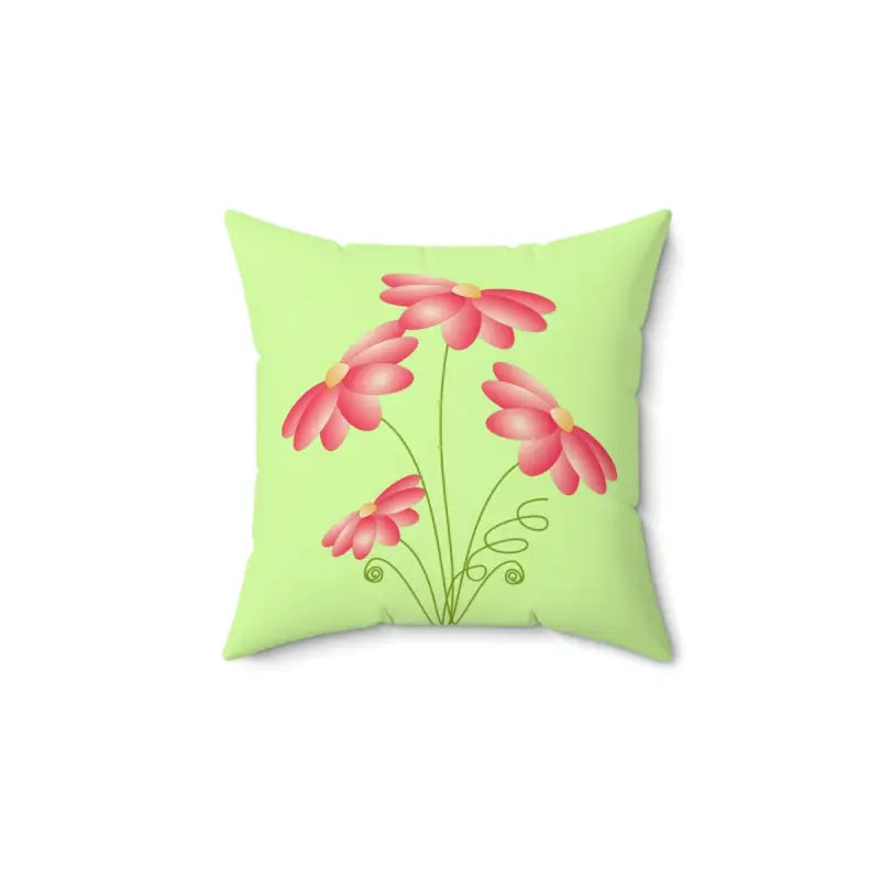 Cozy Up with Bold Pink Flower Polyester Square Pillow - Home Decor